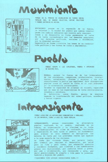 Afiche del Movimiento Pueblo Intransigente
